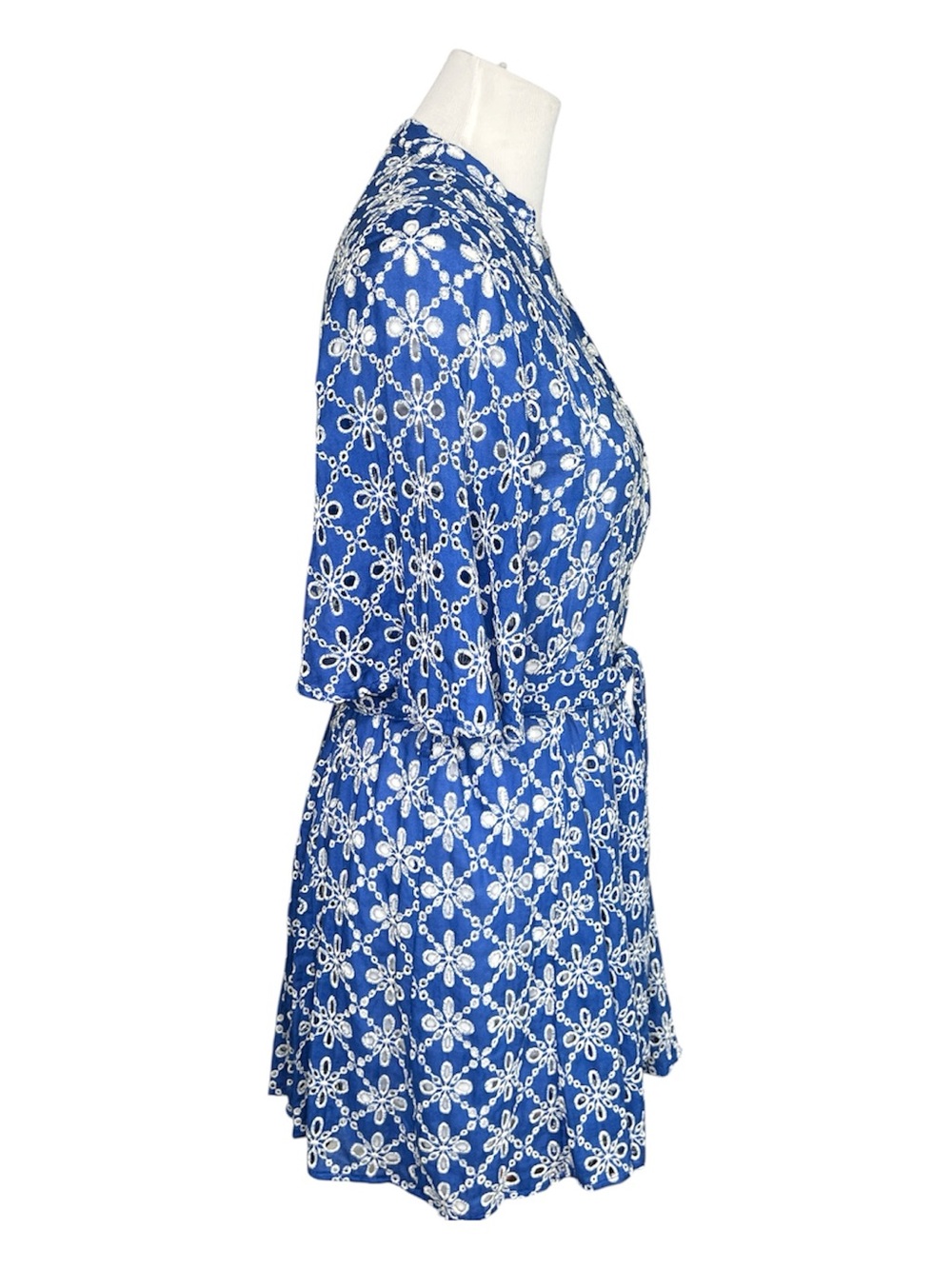 Zara Dress MD Short Cutwork Embroidered Flare Flirty Lined - Picture 6 of 12